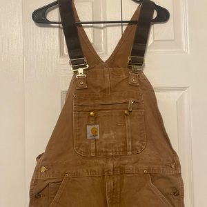 Carhartt, coveralls, double leg, zipper and button leg to knee.